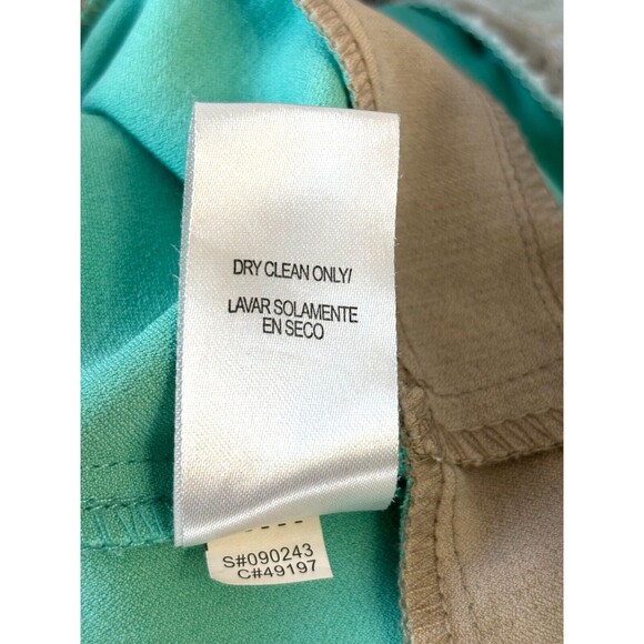 Studio 1 Sleeveless Colorblock Lace Sheath Midi Dress Boat Neck Green White Sz 6 - Picture 8 of 9